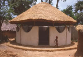 Mandala house built with the Baul musicians' village, West Bengal, India