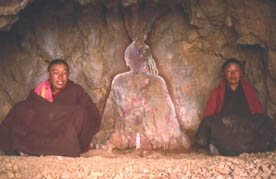 Rainbow Bodhisattva — painted carving in the valley of Shoto Terdrom, Tibet